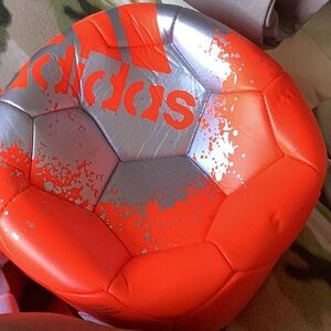 Adidas Orange and Silver Soccer Ball